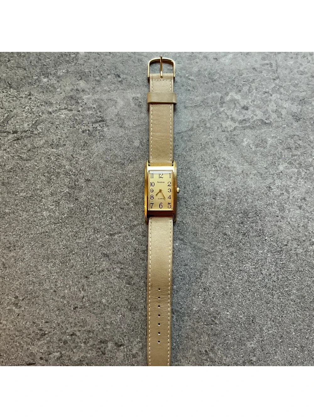 Rare Vintage Armitron 20/2102 23mm Curved Case Women's Watch Leather Band B-E